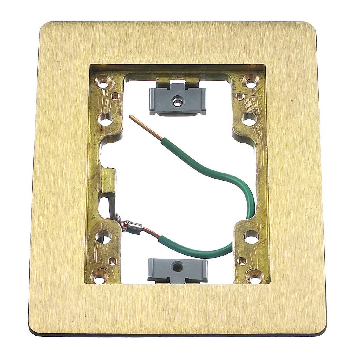 Hubbell Wiring Device-Kellems SB3083W 1/2/3-Gang Flat Machined Rectangular Standard Floor Flange, 4.85 in L, Metallic