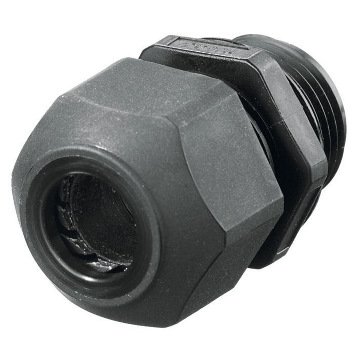 Hubbell Wiring Device-Kellems SEC50BA SEC European Style Low Profile Non-Metallic Standard Straight Cord Connector, 1/2 in Trade, (1) Conductors, 0.17 to 0.45 in Cable Openings, Nylon, Smooth