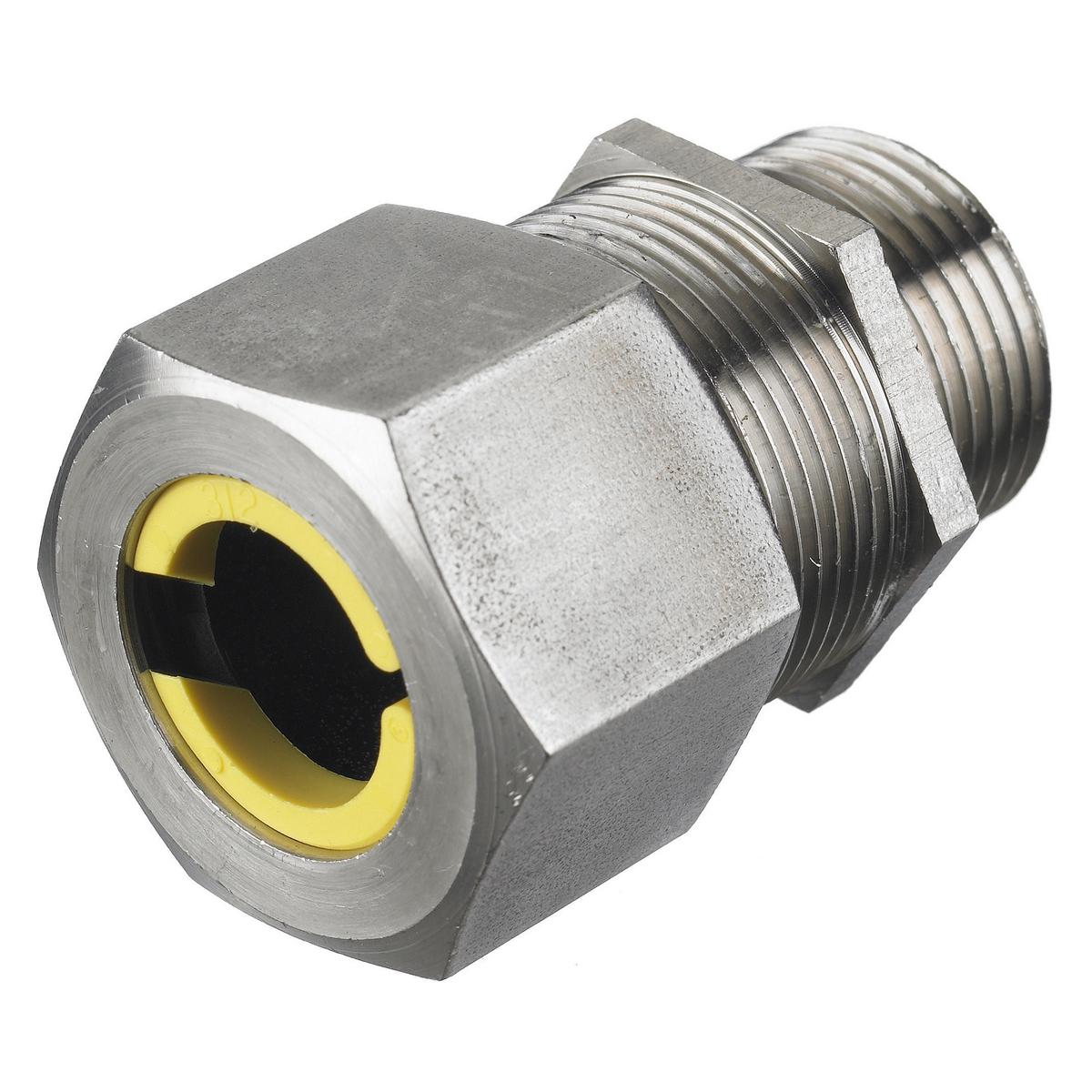 Hubbell Wiring Device-Kellems SHC1037SS SHC Form 3 Standard Straight Cord Connector, 3/4 in Trade, (1) Conductors, 0.63 to 0.75 in Cable Openings, Stainless Steel, Machined