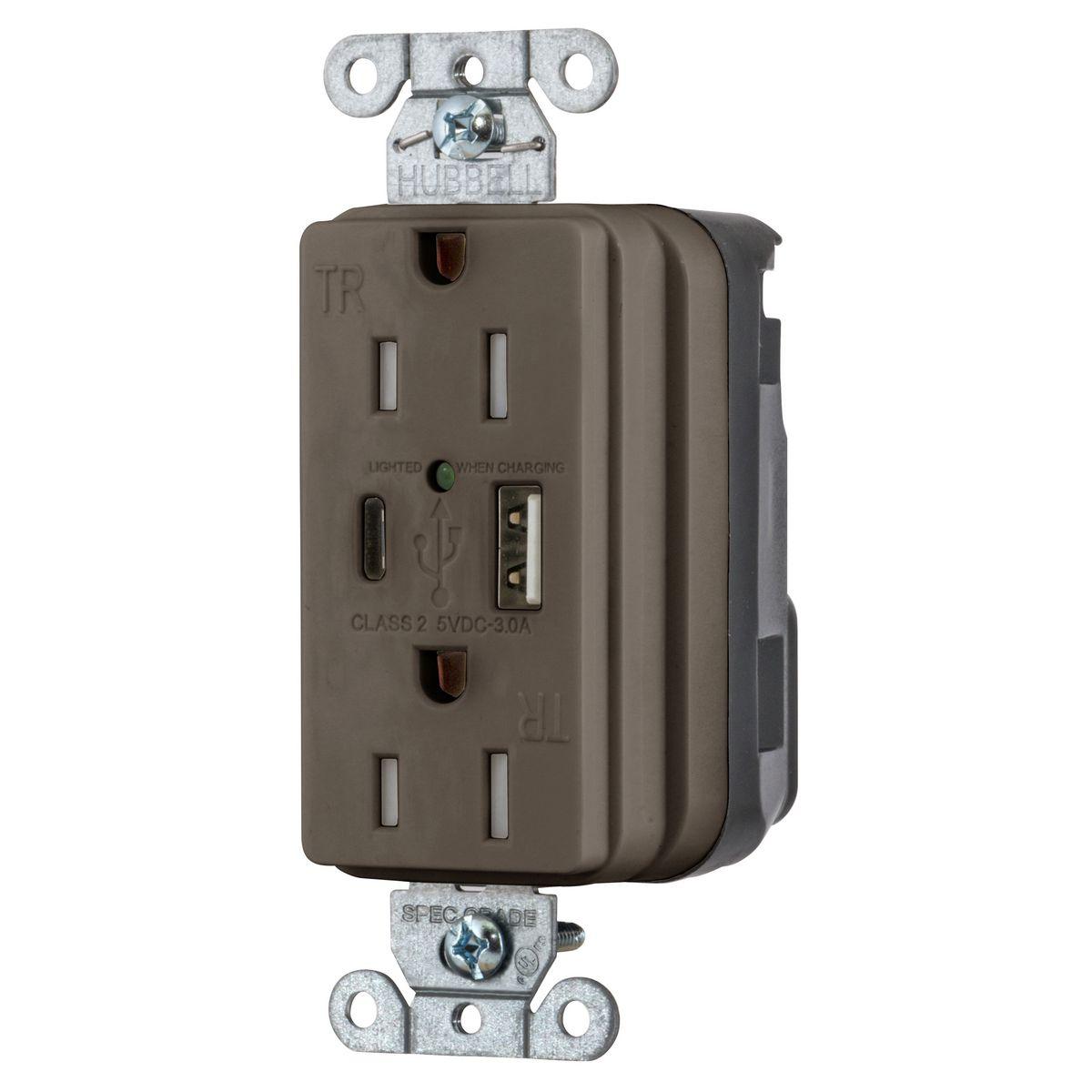 Hubbell Wiring Device-Kellems SNAP15UAC Receptacles & USB Ports