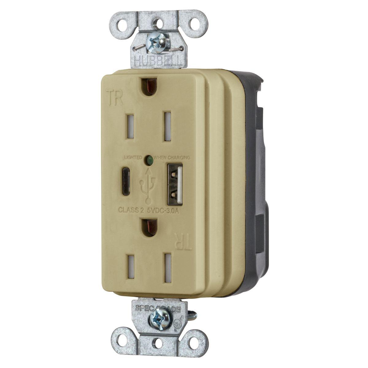 Hubbell Wiring Device-Kellems SNAP15UACI Receptacles & USB Ports