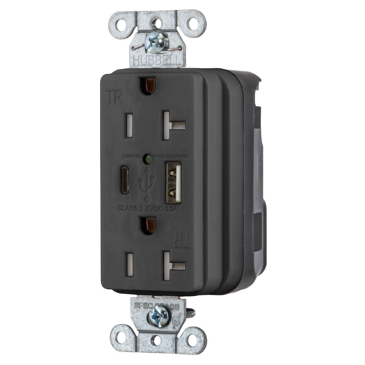 Hubbell Wiring Device-Kellems SNAP20UACBK Receptacles & USB Ports