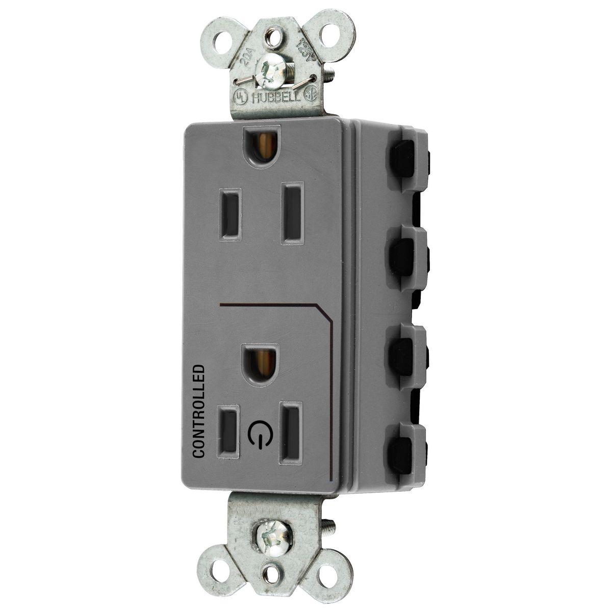 Hubbell Wiring Device-Kellems SNAP2152C1GY Straight Blade Receptacles