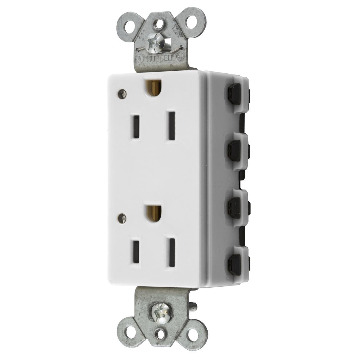 Hubbell Wiring Device-Kellems SNAP2152WL Straight Blade Receptacles