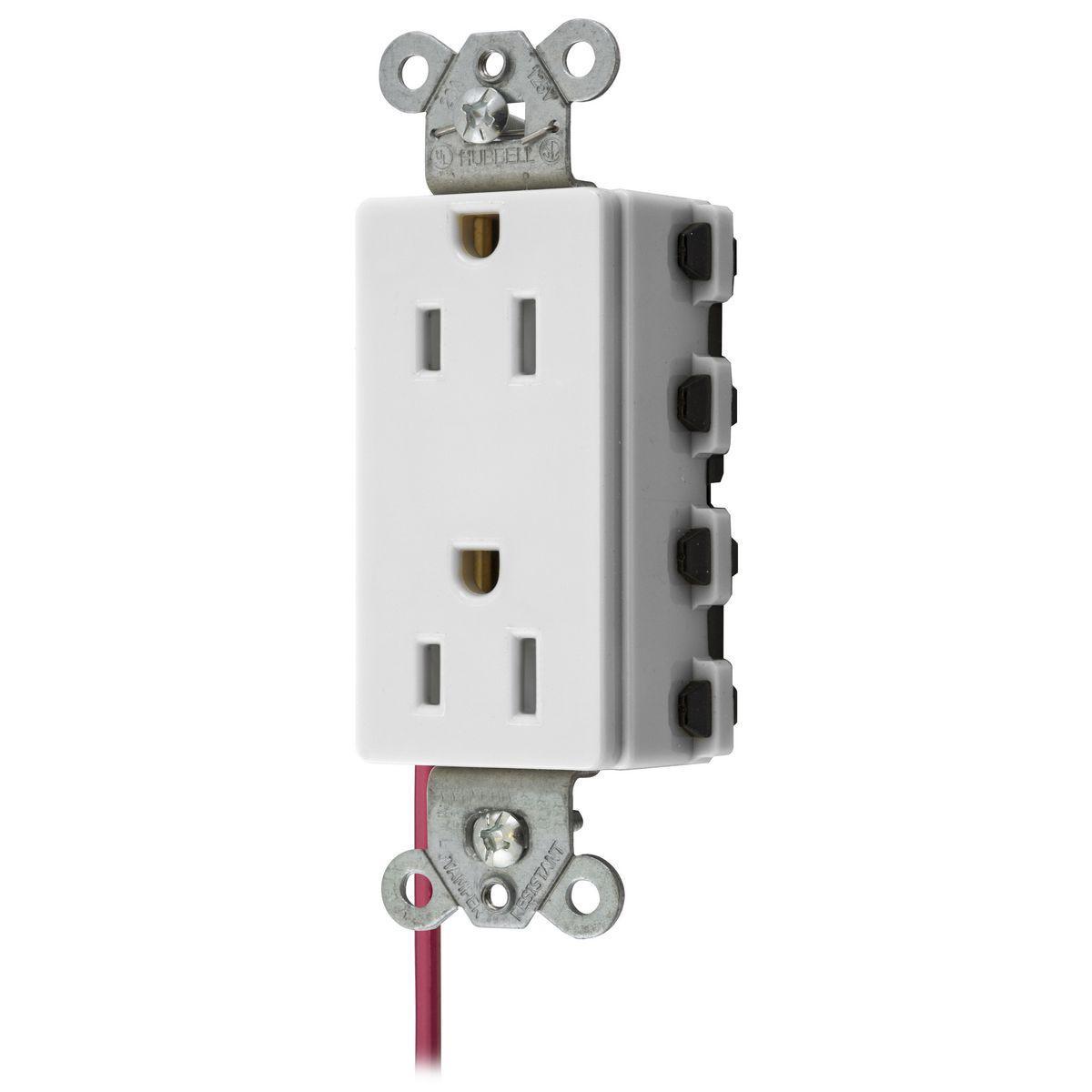 Hubbell Wiring Device-Kellems SNAP2152WSCTRA Straight Blade Receptacles