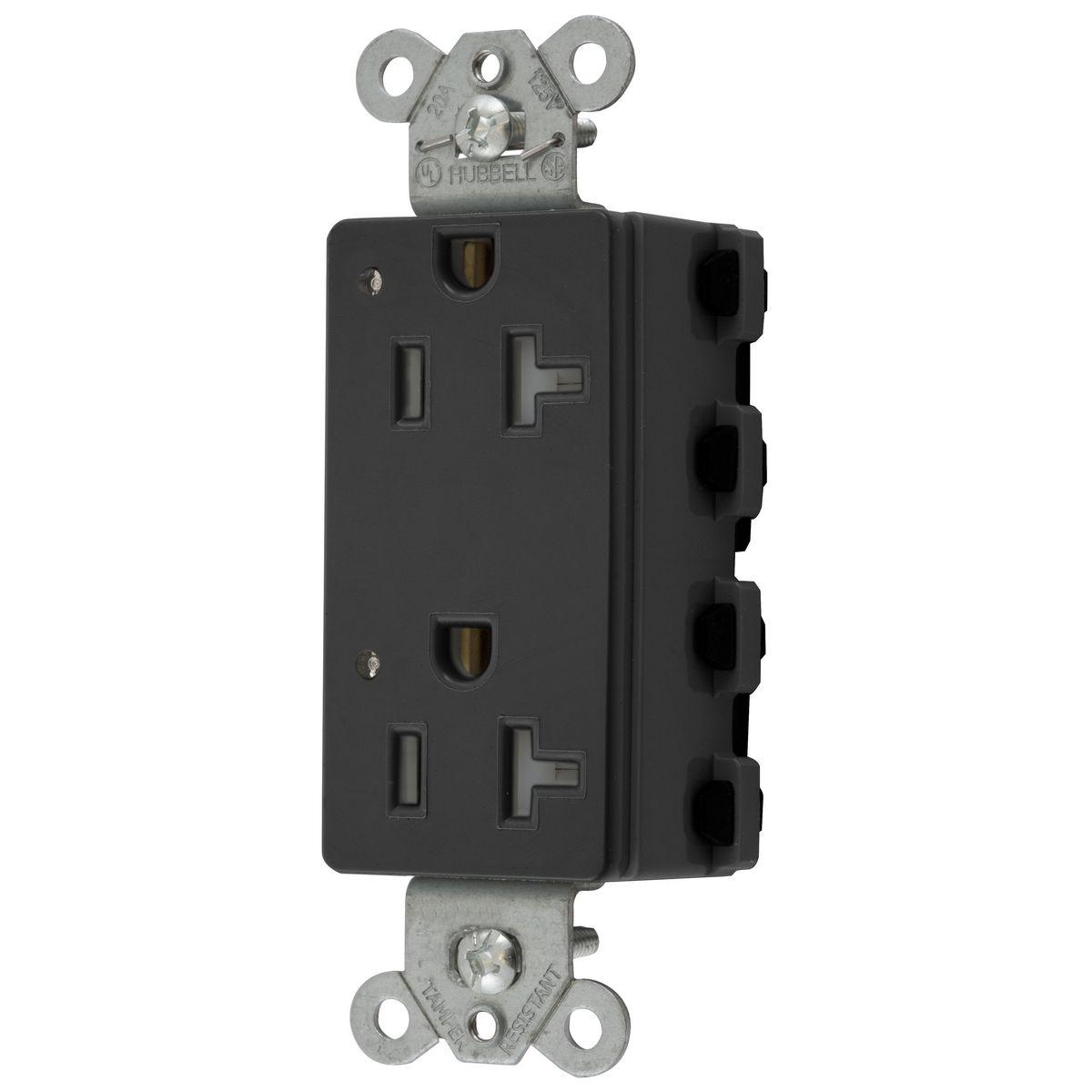 Hubbell Wiring Device-Kellems SNAP2162BKLTRA Straight Blade Receptacles