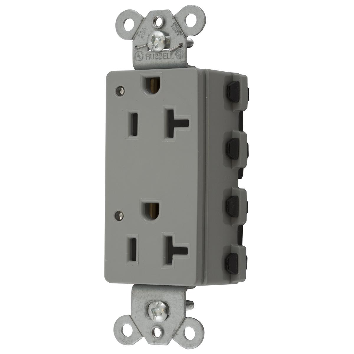 Hubbell Wiring Device-Kellems SNAP2162GYL Straight Blade Receptacles
