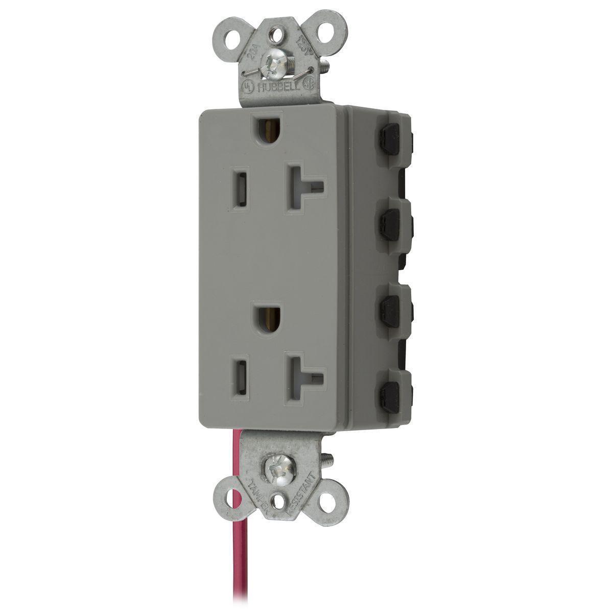 Hubbell Wiring Device-Kellems SNAP2162GYSCTRA Straight Blade Receptacles