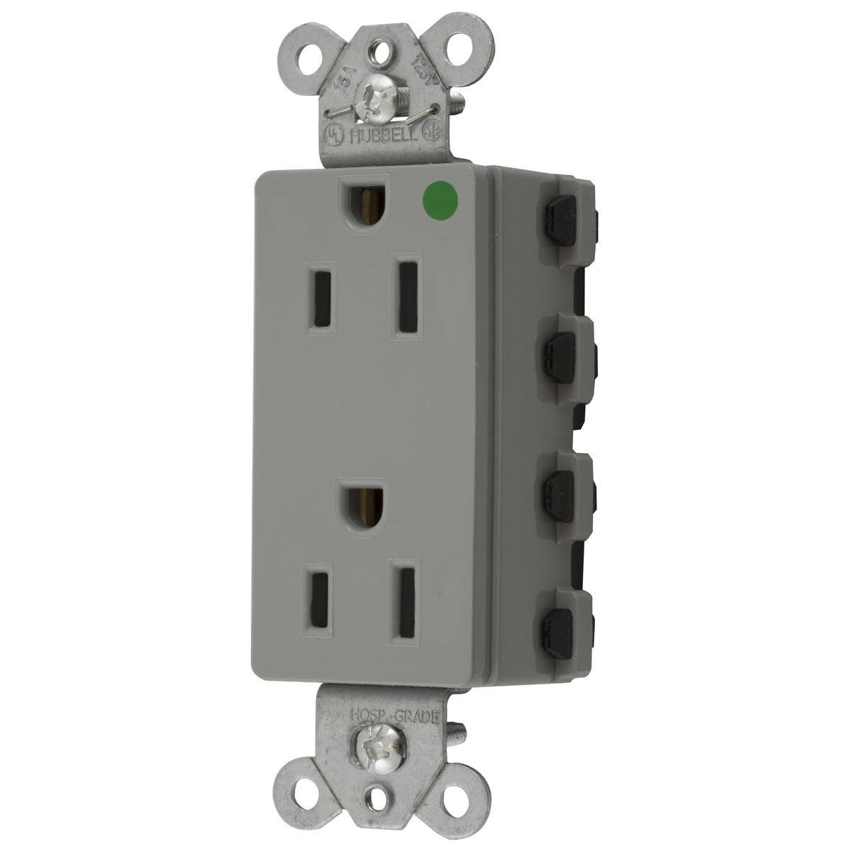 Hubbell Wiring Device-Kellems SNAP2172GYA Straight Blade Receptacles