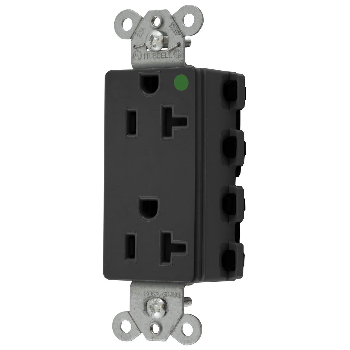 Hubbell Wiring Device-Kellems SNAP2182BKA Straight Blade Receptacles