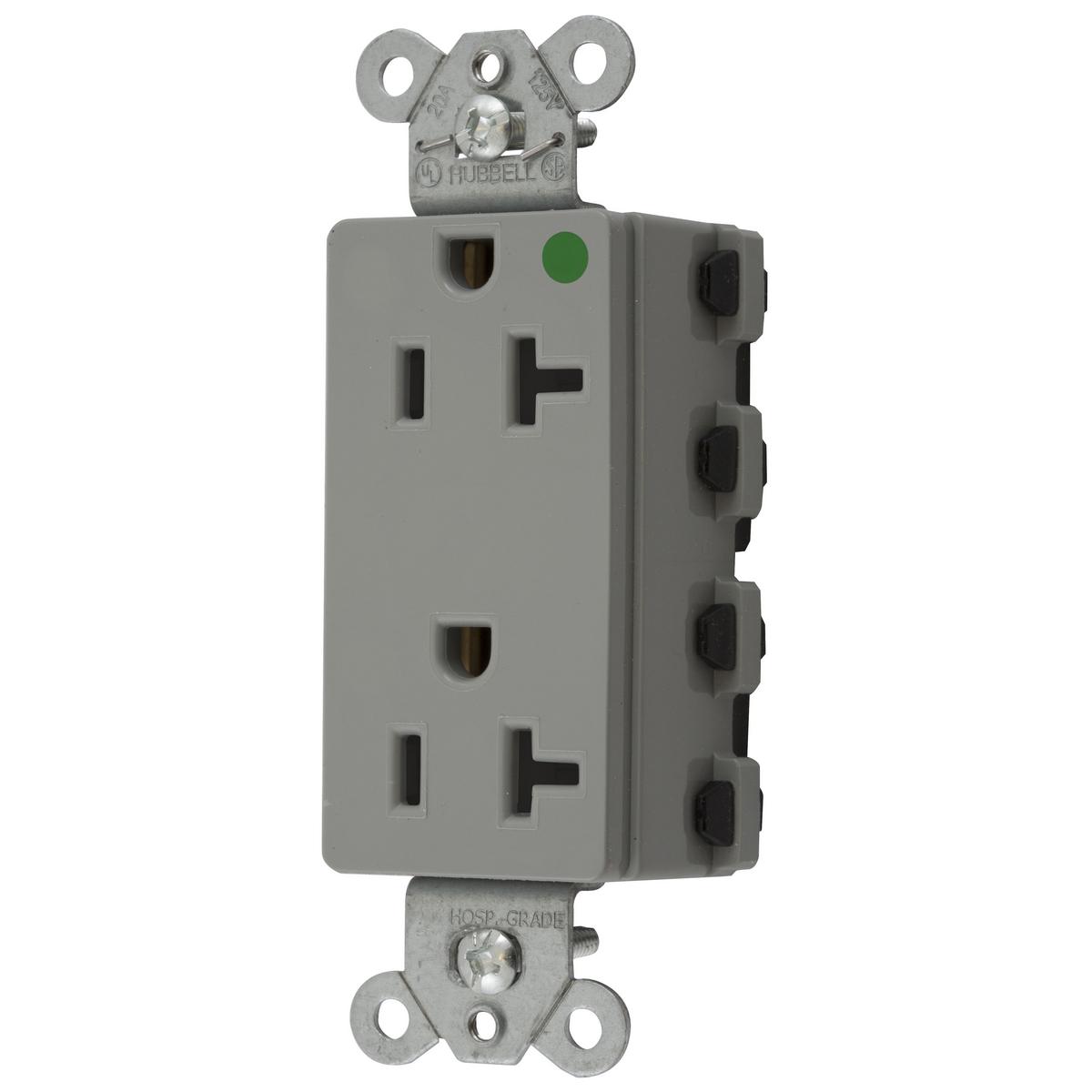 Hubbell Wiring Device-Kellems SNAP2182GYA Straight Blade Receptacles