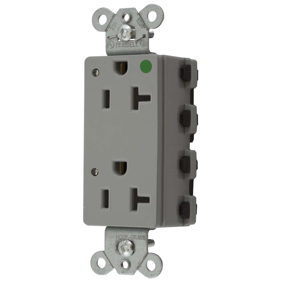 Hubbell Wiring Device-Kellems SNAP2182GYL Straight Blade Receptacles