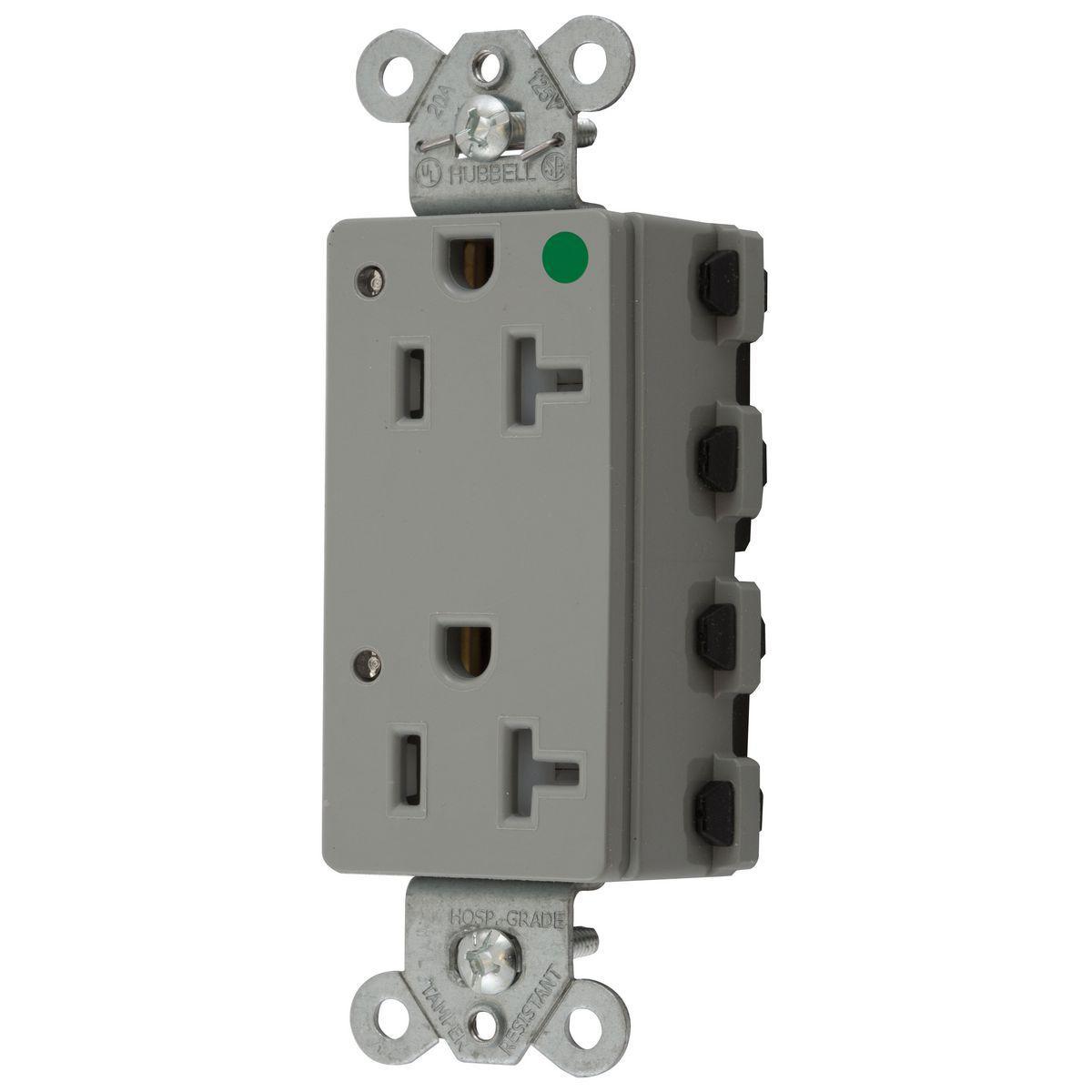 Hubbell Wiring Device-Kellems SNAP2182GYLTRA Straight Blade Receptacles