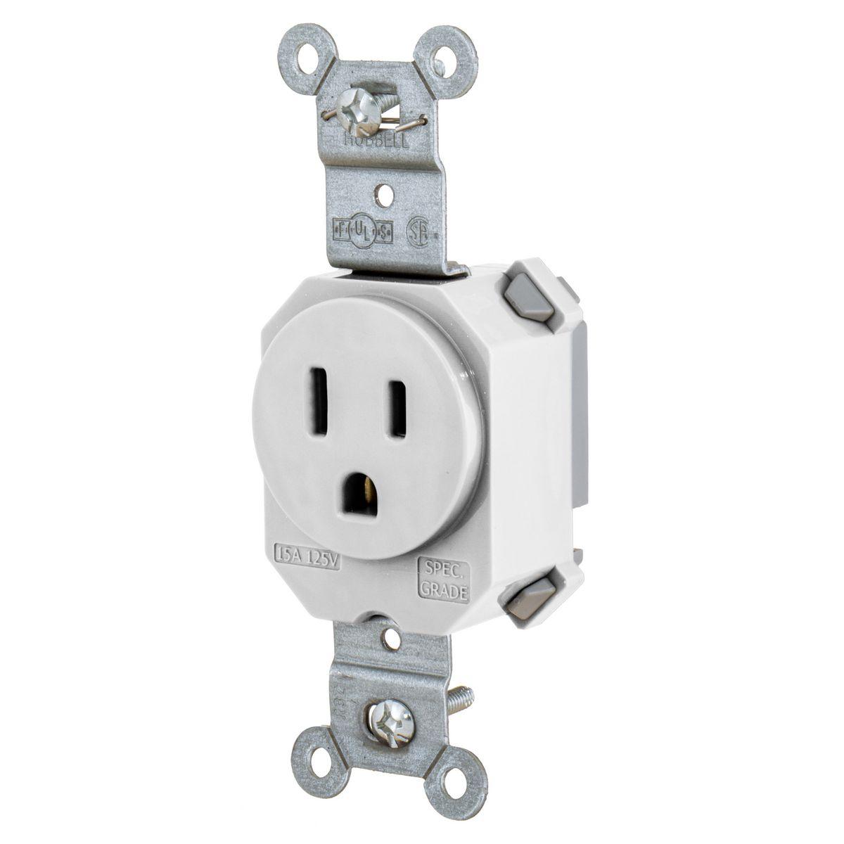 Hubbell Wiring Device-Kellems SNAP5261W Straight Blade Receptacles