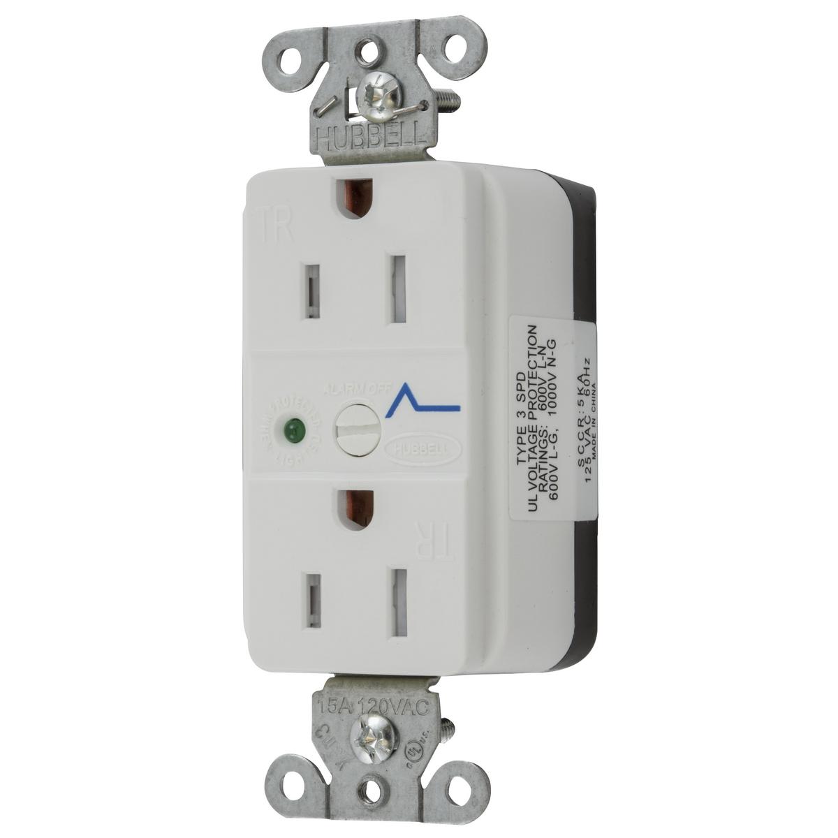 Hubbell Wiring Device-Kellems SNAP5262WS Straight Blade Surge Suppressions