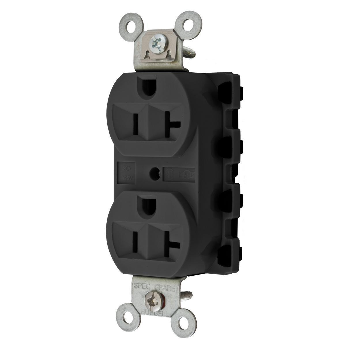 Hubbell Wiring Device-Kellems SNAP5362BKNA Straight Blade Receptacles