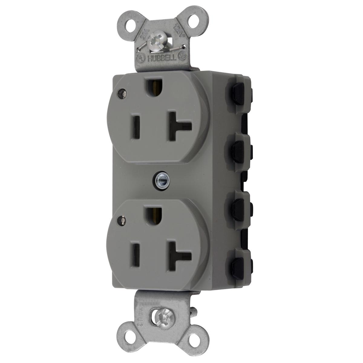 Hubbell Wiring Device-Kellems SNAP5362GYL Straight Blade Receptacles