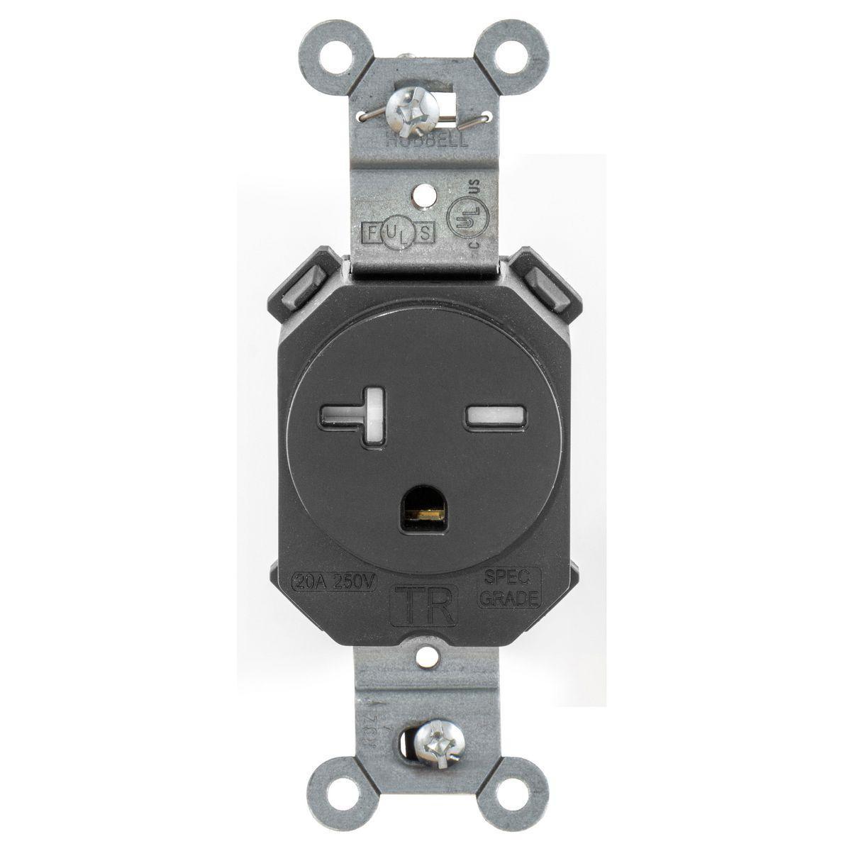 Hubbell Wiring Device-Kellems SNAP5461BKTR Straight Blade Receptacles