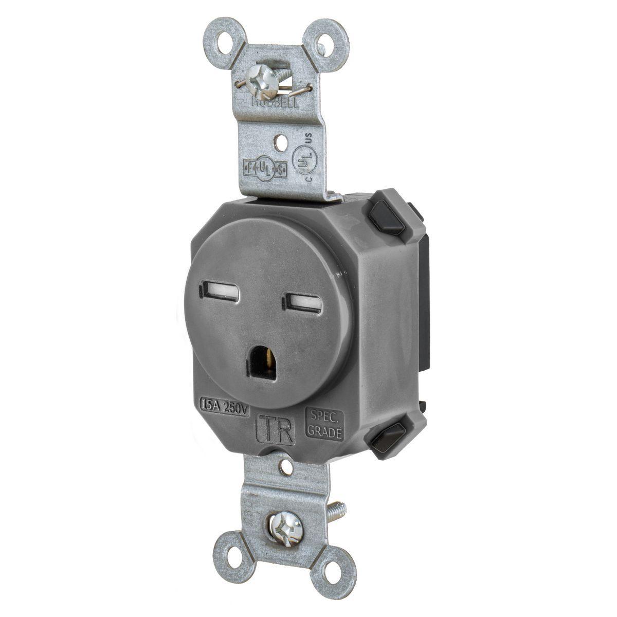 Hubbell Wiring Device-Kellems SNAP5661GYTR Straight Blade Receptacles