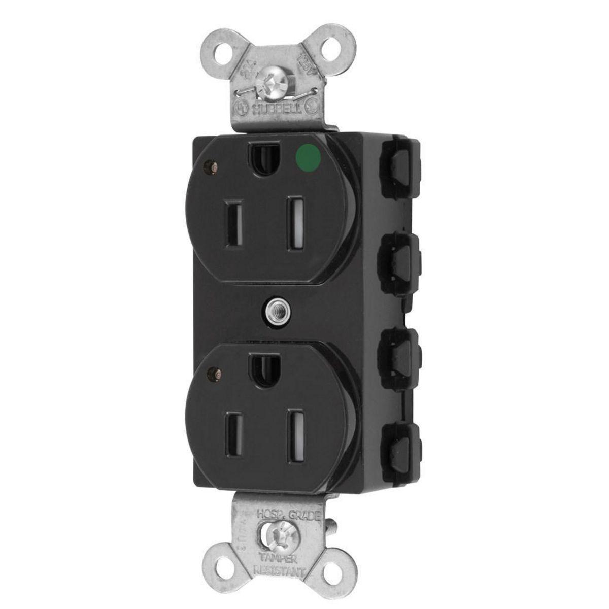Hubbell Wiring Device-Kellems SNAP8200BKLTR Straight Blade Receptacles
