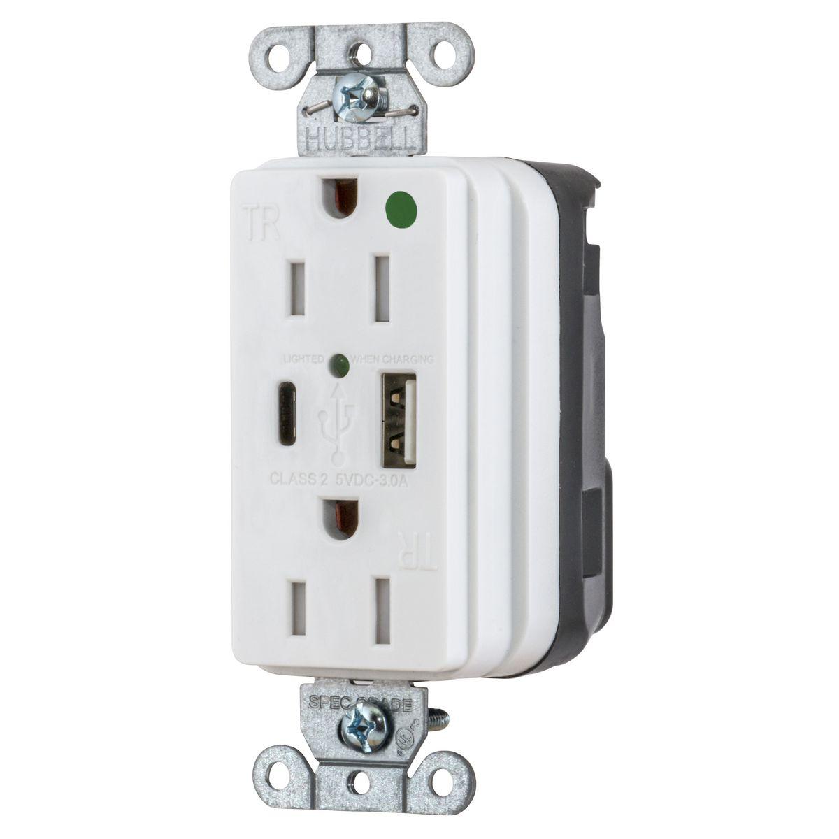 Hubbell Wiring Device-Kellems SNAP8200UACW Receptacles & USB Ports