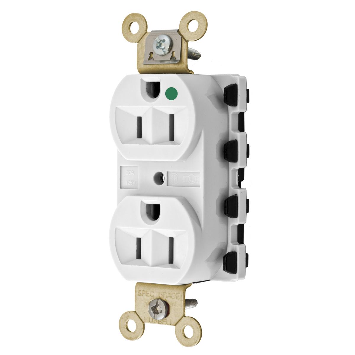 Hubbell Wiring Device-Kellems SNAP8200WA Straight Blade Receptacles
