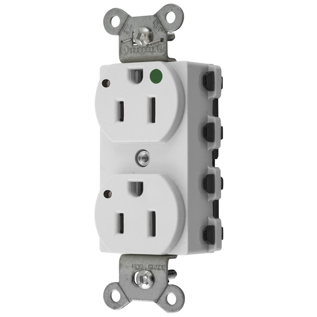Hubbell Wiring Device-Kellems SNAP8200WL Straight Blade Receptacles