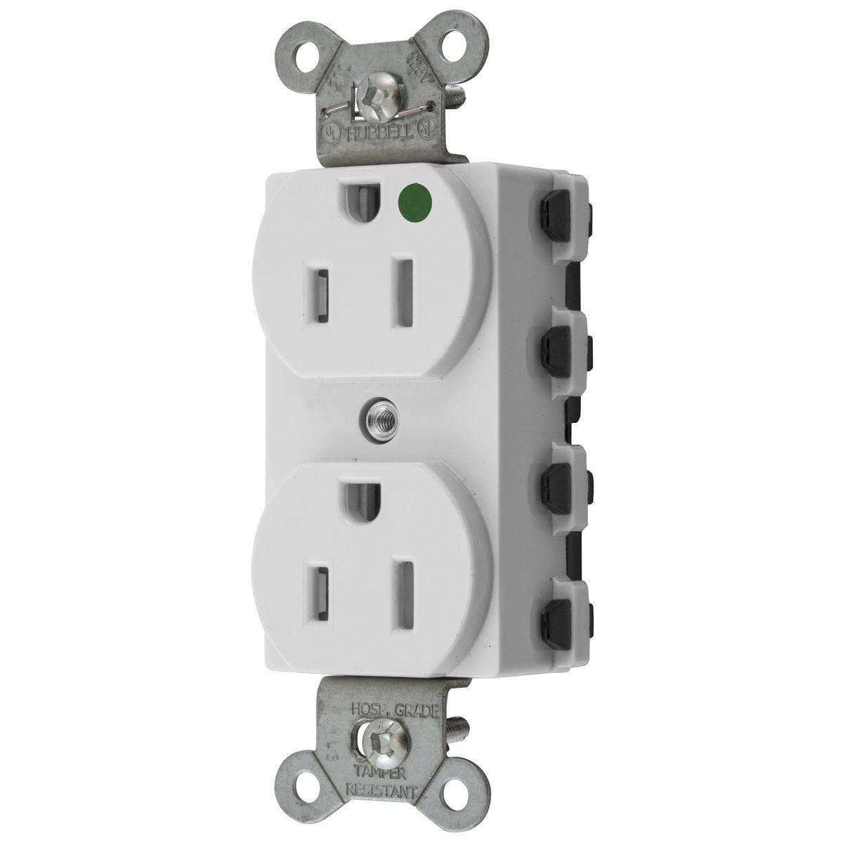 Hubbell Wiring Device-Kellems SNAP8200WTRA Straight Blade Receptacles