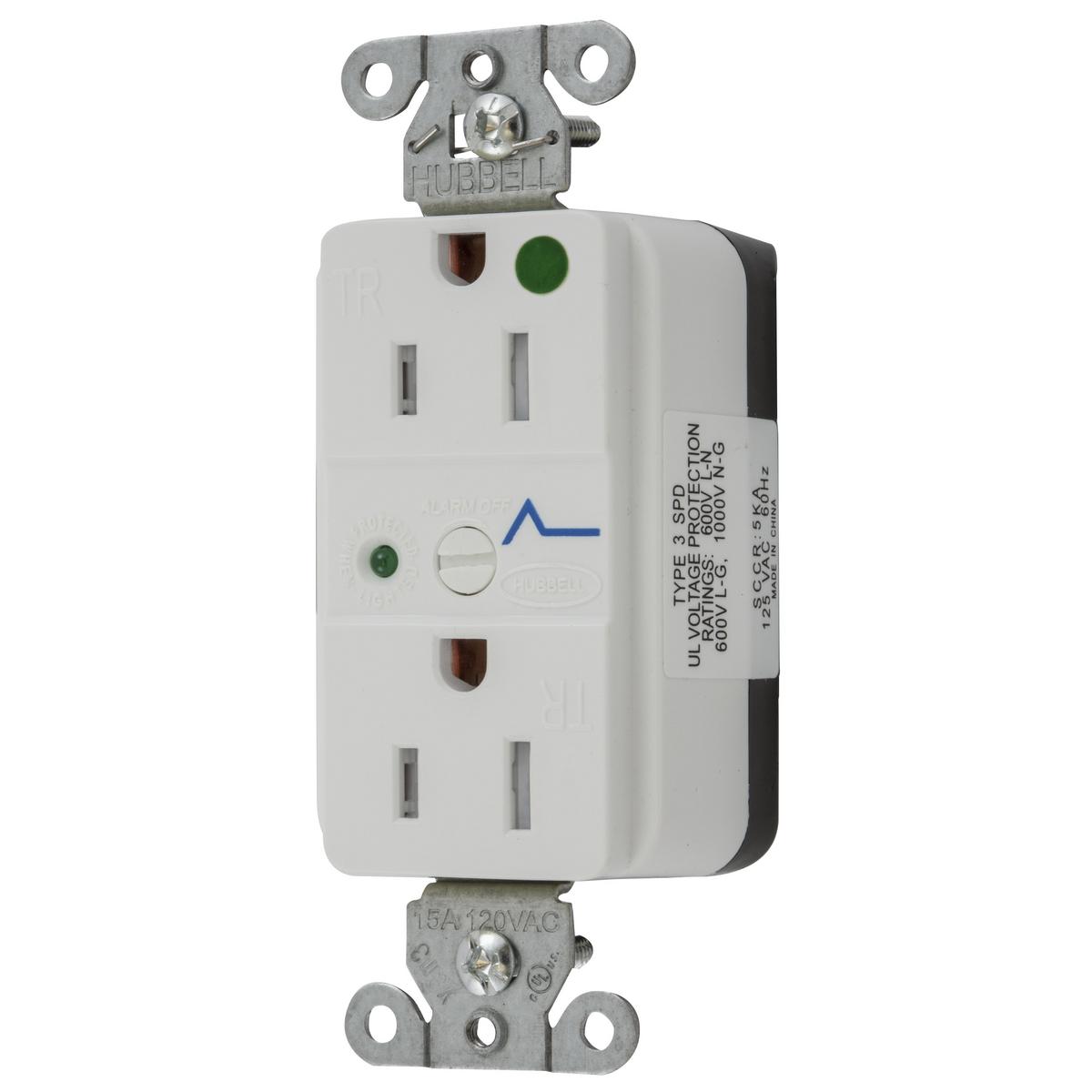 Hubbell Wiring Device-Kellems SNAP8262WS Straight Blade Receptacles