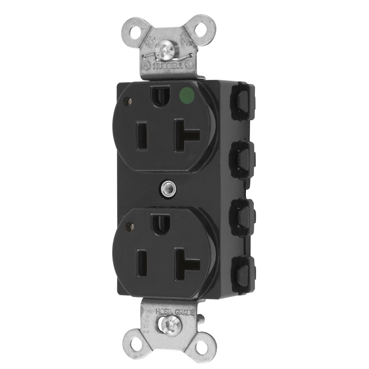 Hubbell Wiring Device-Kellems SNAP8300BKL Straight Blade Receptacles