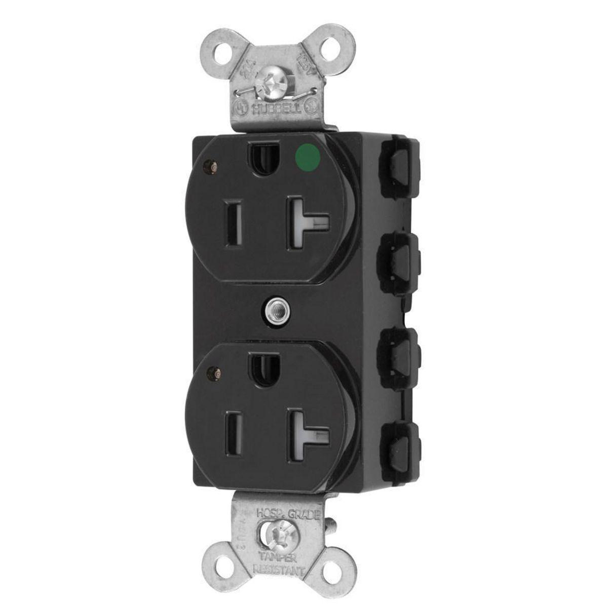 Hubbell Wiring Device-Kellems SNAP8300BKLTR Straight Blade Receptacles