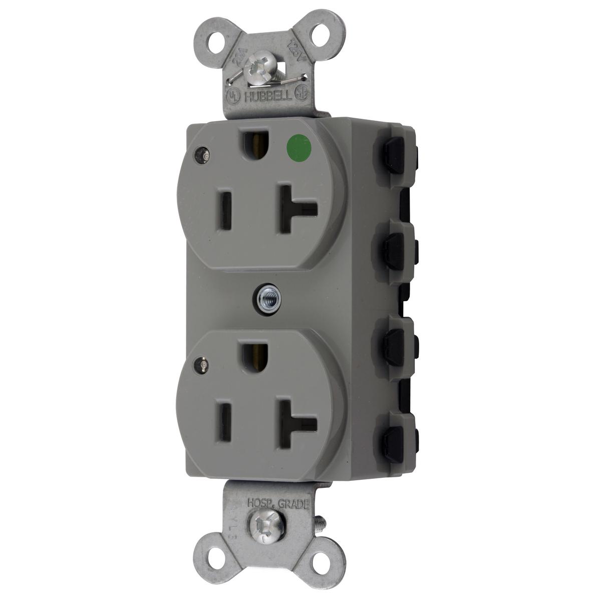 Hubbell Wiring Device-Kellems SNAP8300GYL Straight Blade Receptacles