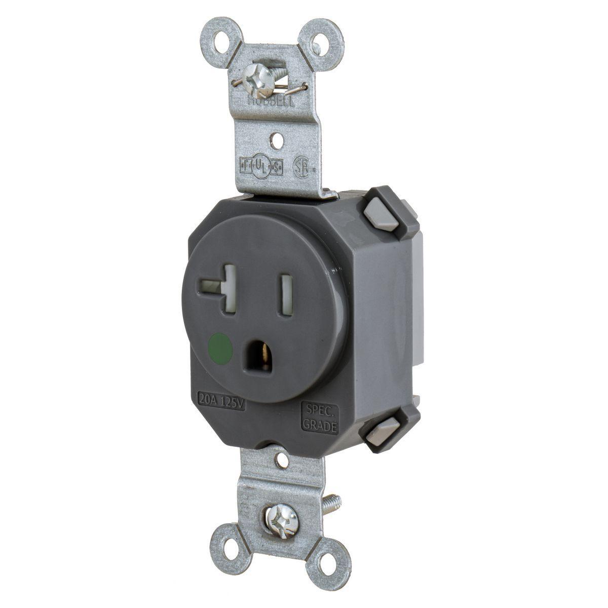 Hubbell Wiring Device-Kellems SNAP8310BKTR Straight Blade Receptacles