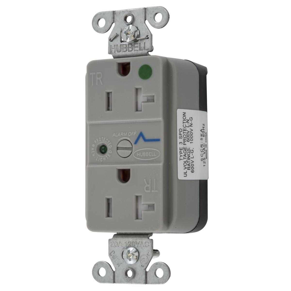 Hubbell Wiring Device-Kellems SNAP8362GYS Straight Blade Surge Suppressions