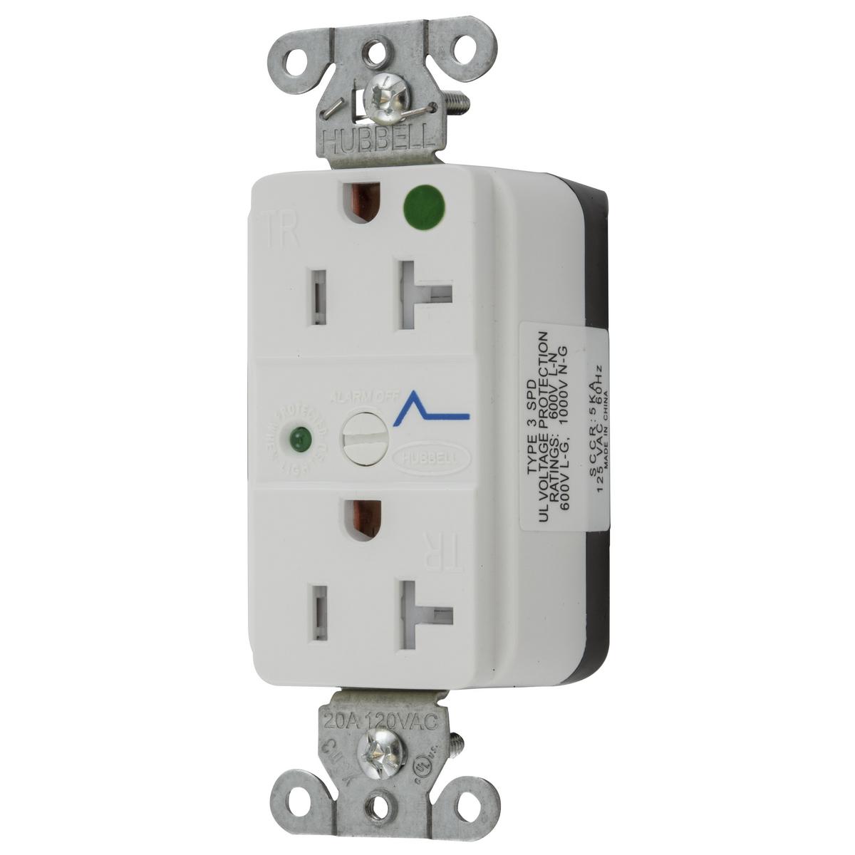 Hubbell Wiring Device-Kellems SNAP8362WS Straight Blade Receptacles