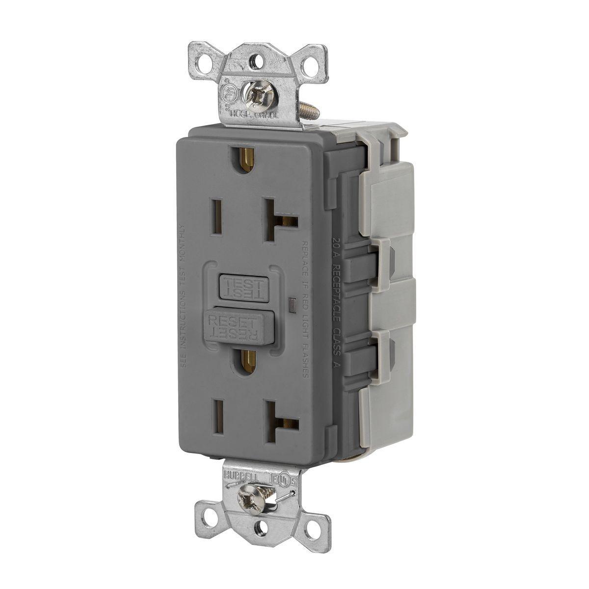 Hubbell Wiring Device-Kellems SNAPGF20GRY GFCI Receptacles