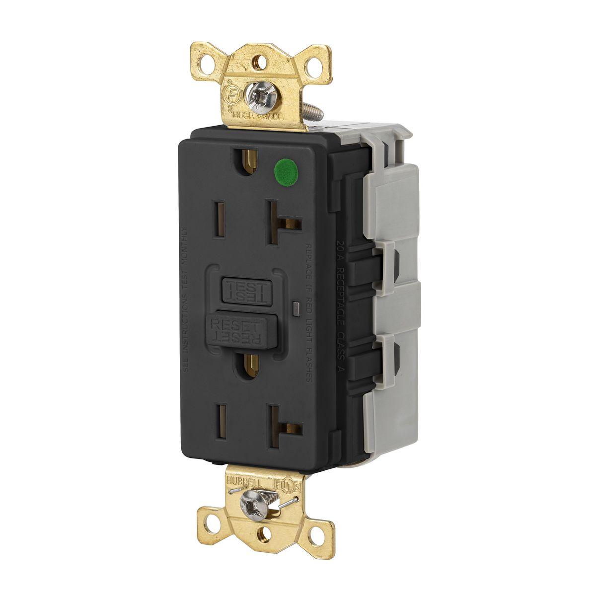 Hubbell Wiring Device-Kellems SNAPGF83BLK GFCI Receptacles