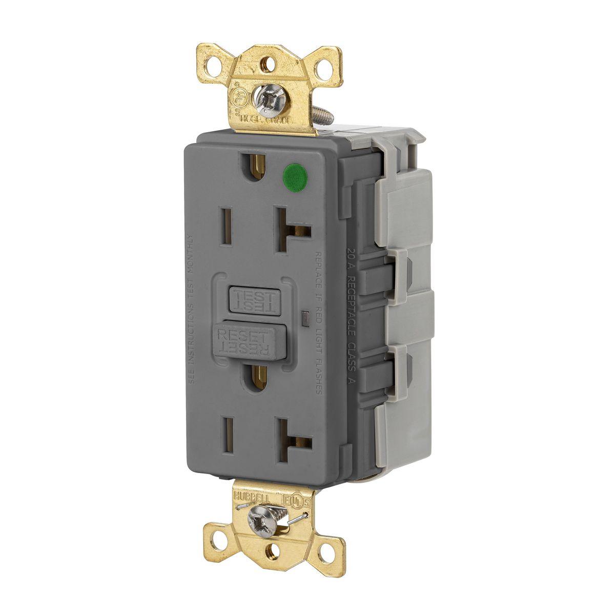 Hubbell Wiring Device-Kellems SNAPGF83GRY GFCI Receptacles