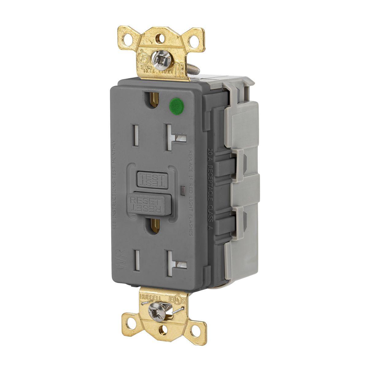 Hubbell Wiring Device-Kellems SNAPGFTW83GRY GFCI Receptacles