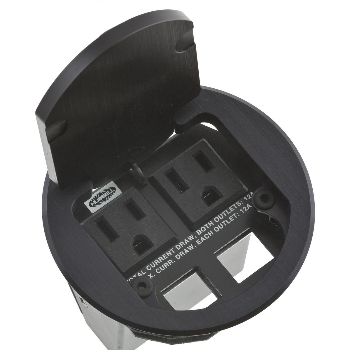 Hubbell Wiring Device-Kellems TTBDS2BK Floor Box Outlet Assemblies