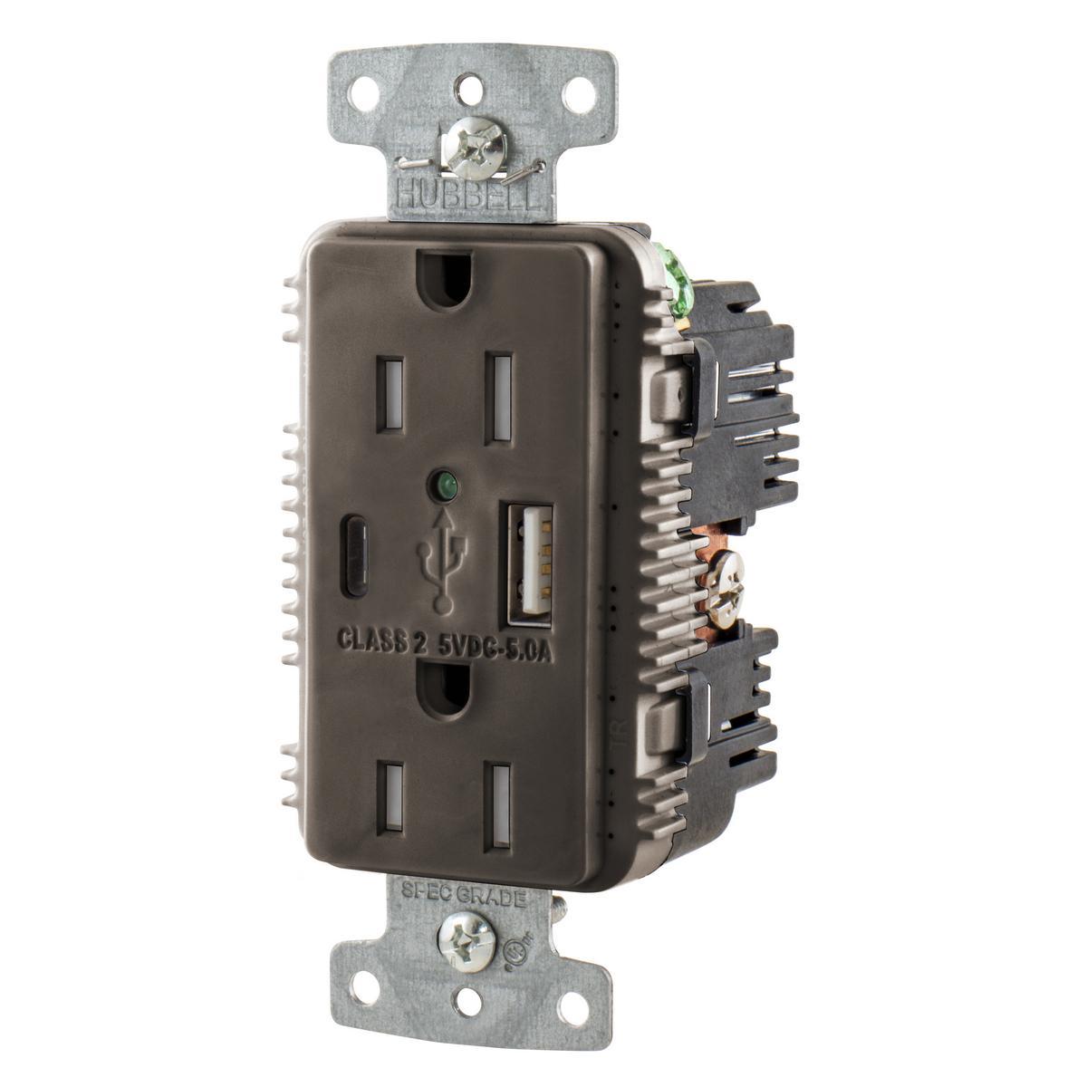 Hubbell Wiring Device-Kellems USB15AC5 Receptacles & USB Ports