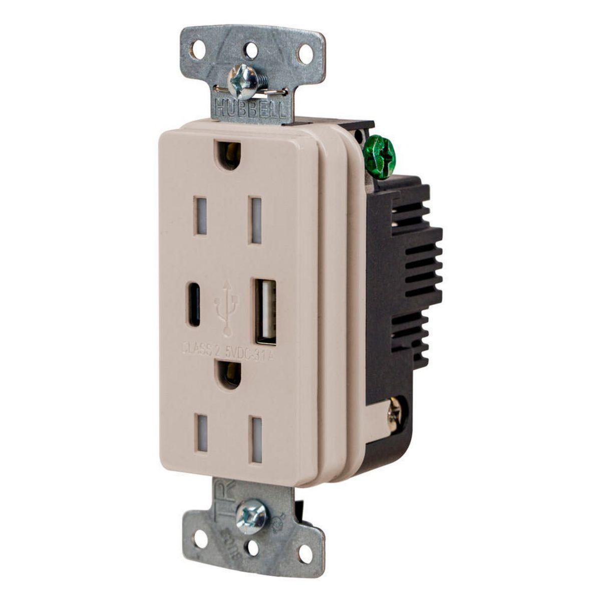 Hubbell Wiring Device-Kellems USB15ACLA Receptacles & USB Ports