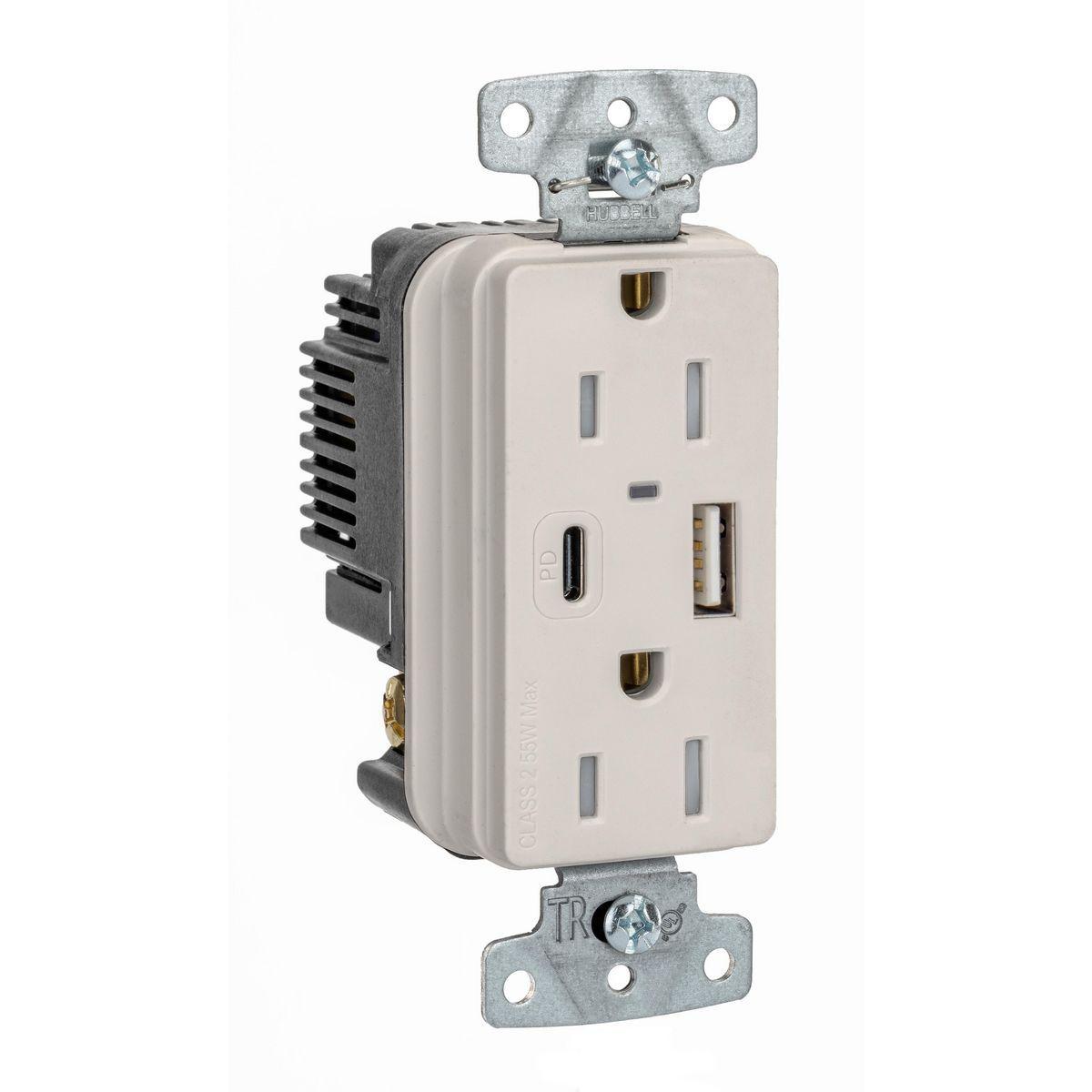 Hubbell Wiring Device-Kellems USB15ACPDLA Receptacles & USB Ports