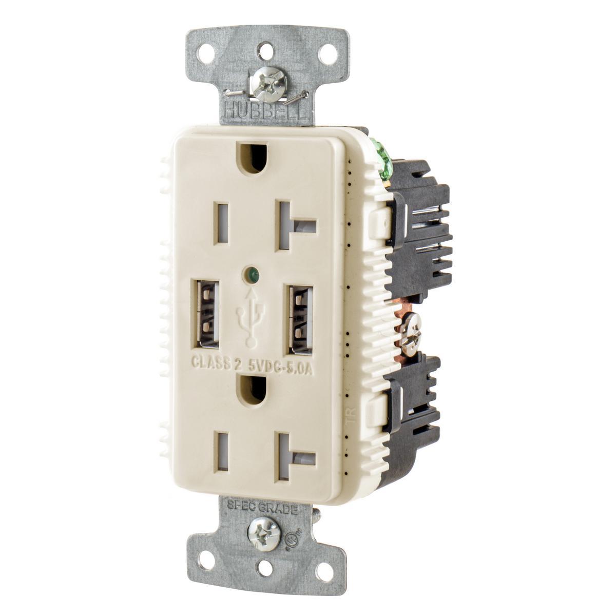 Hubbell Wiring Device-Kellems USB20A5LA Receptacles & USB Ports