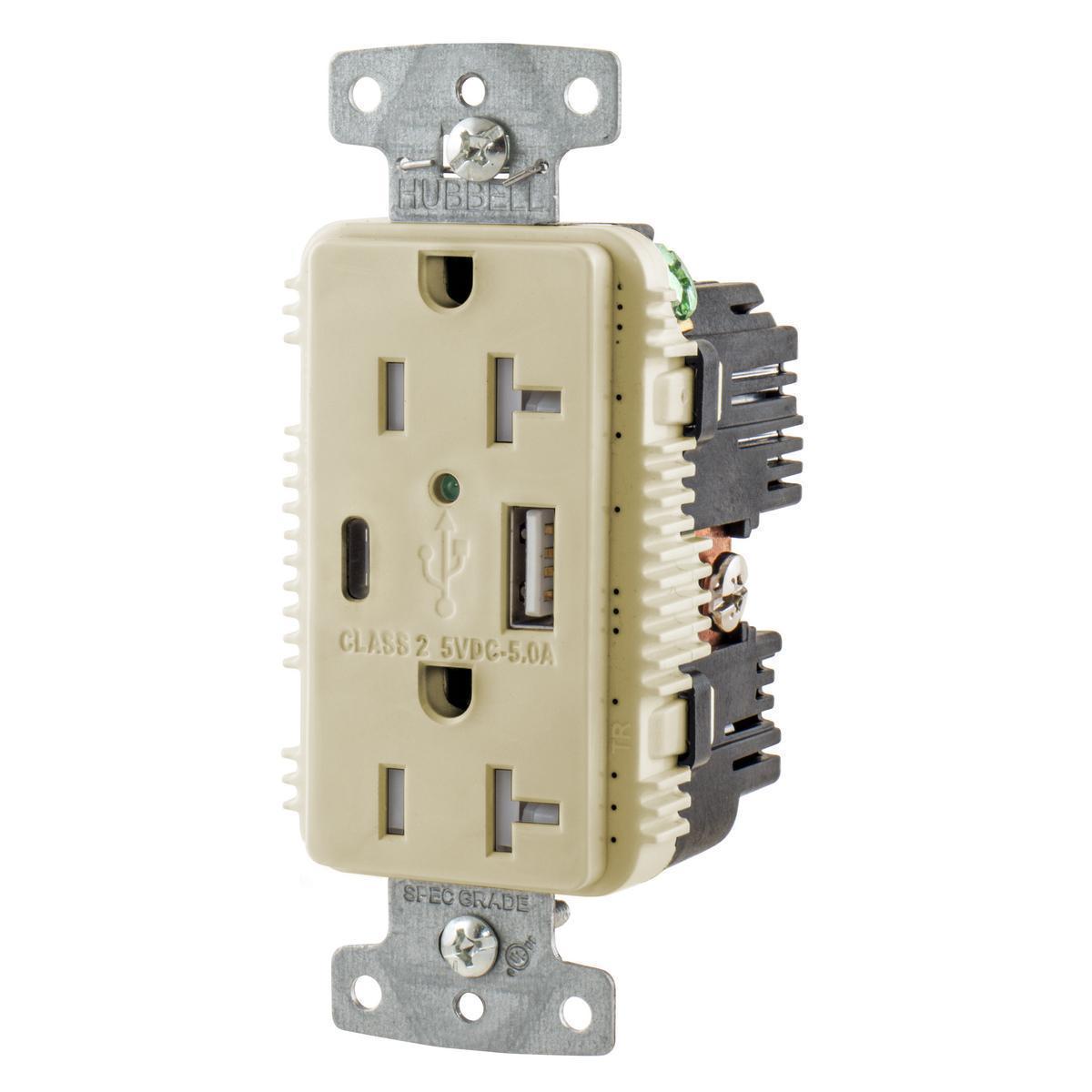Hubbell Wiring Device-Kellems USB20AC5I Receptacles & USB Ports