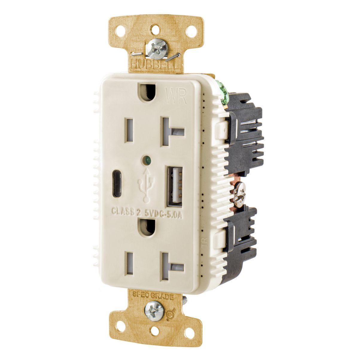 Hubbell Wiring Device-Kellems USB20AC5LAWR Receptacles & USB Ports