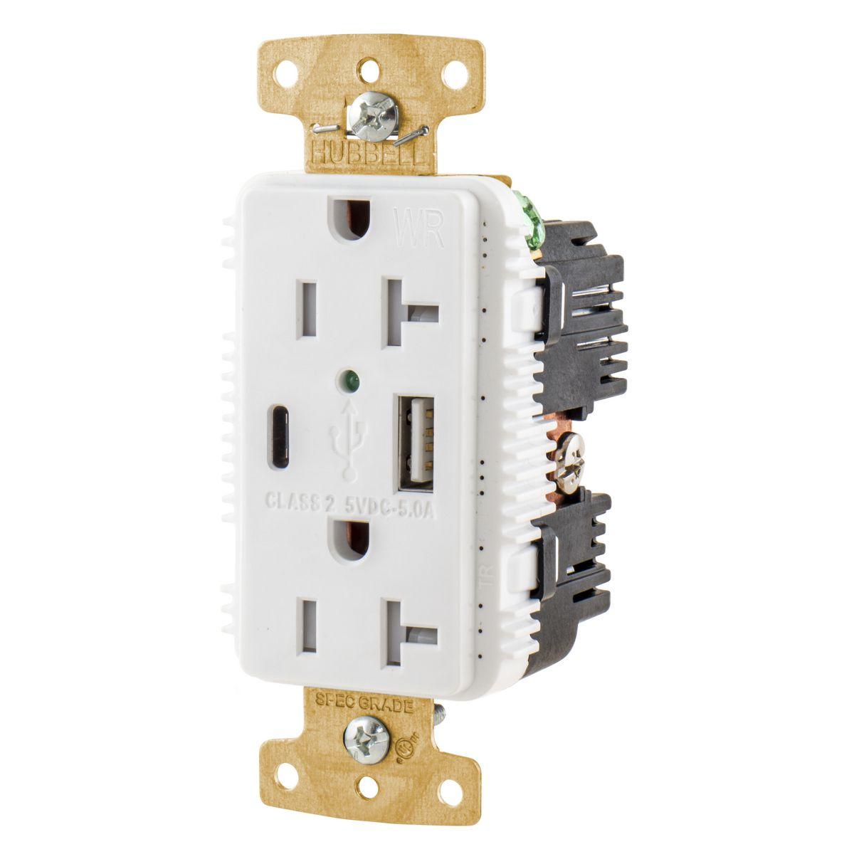 Hubbell Wiring Device-Kellems USB20AC5WWR Receptacles & USB Ports