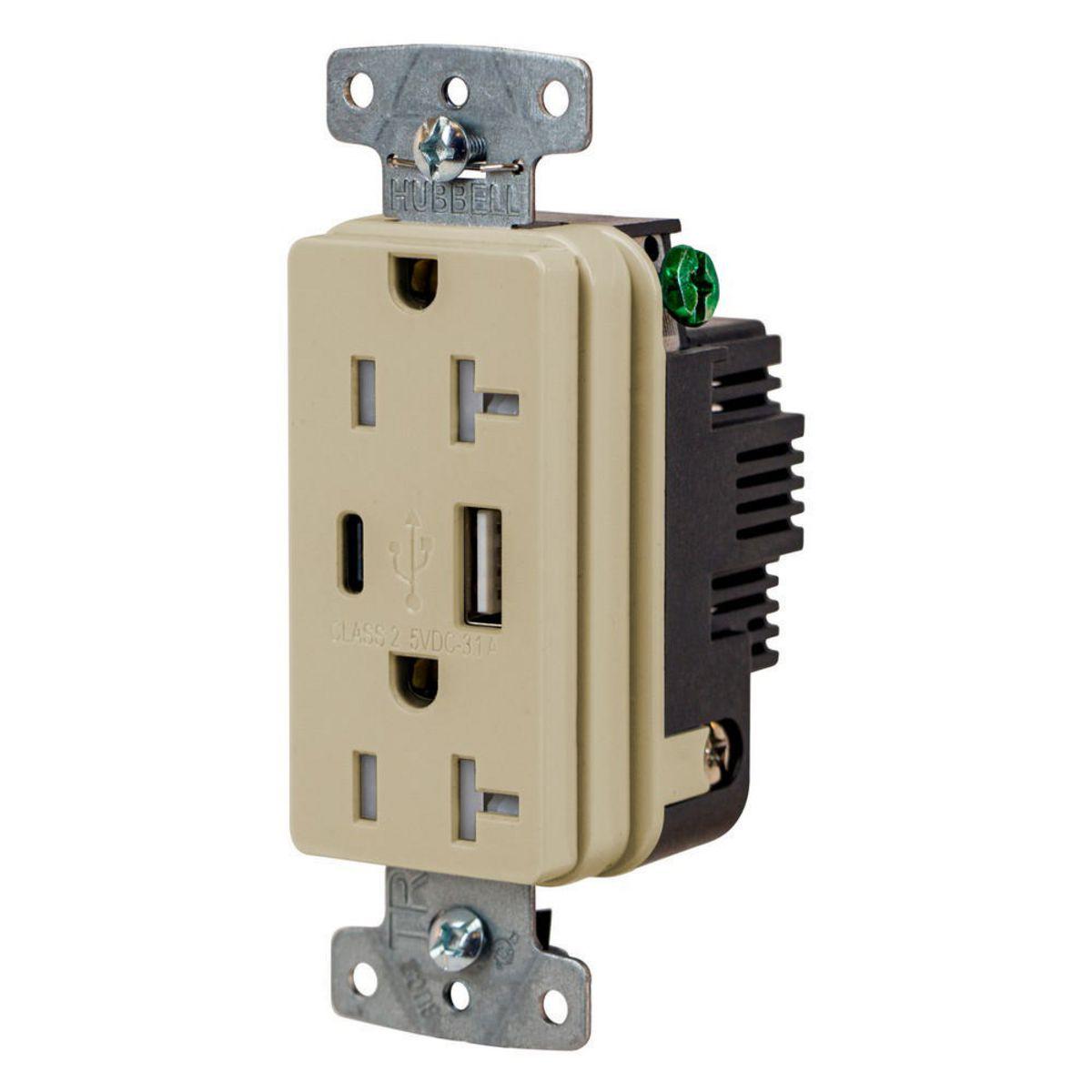 Hubbell Wiring Device-Kellems USB20ACI Receptacles & USB Ports