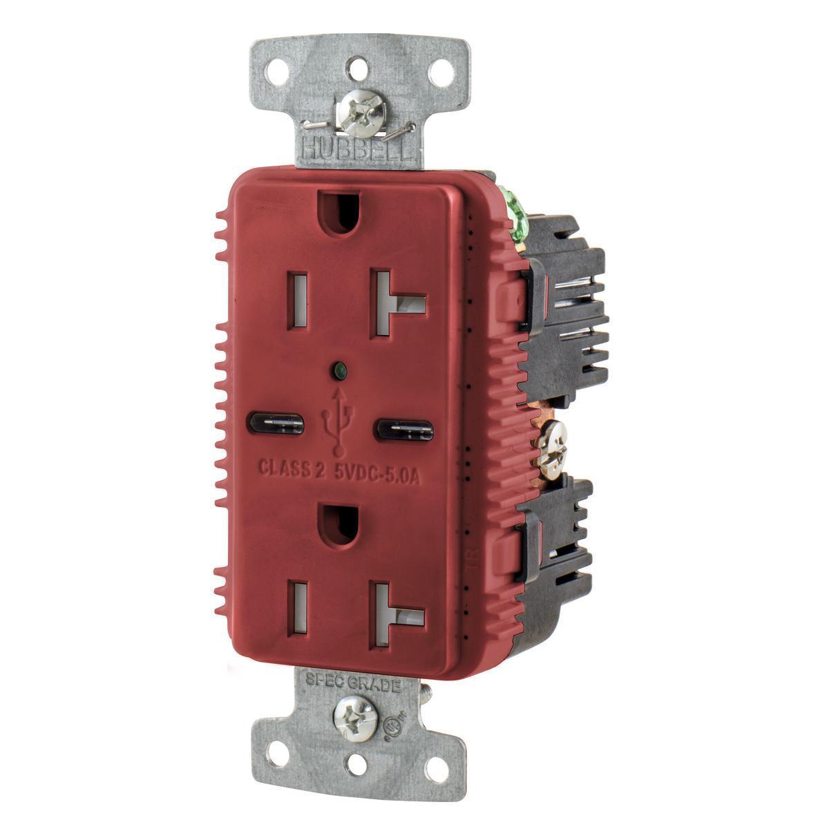 Hubbell Wiring Device-Kellems USB20C5R Receptacles & USB Ports