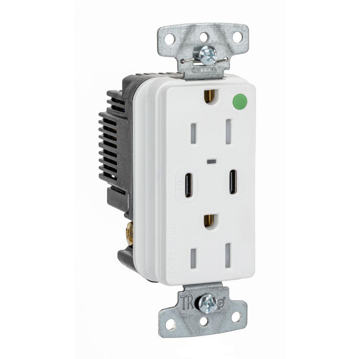 Hubbell Wiring Device-Kellems USB8200CPDW Receptacles & USB Ports